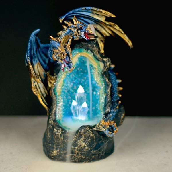Brûleur d'Encens LED à Reflux - Gd Dragon avec Cristal